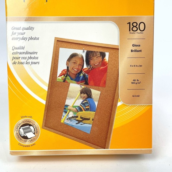 Kodak Photo Paper 180 sheets 4" x 6" Instant Dry Gloss Brilliant New/Sealed - Picture 5 of 8